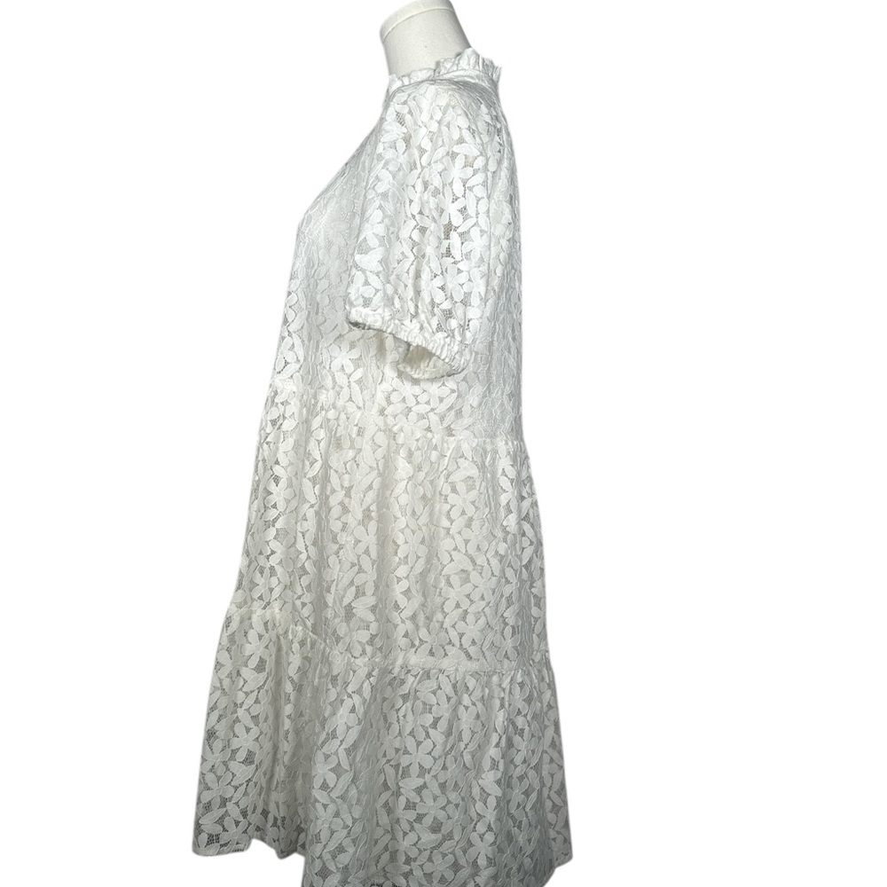 CeCe Puff Sleeve Babydoll Lace‎ Minidress - Picture 3 of 8